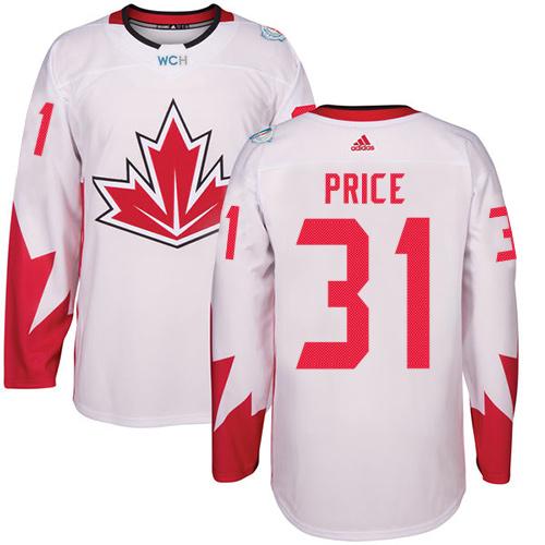 Team Canada #31 Carey Price White 2016 World Cup Stitched Youth NHL Jersey